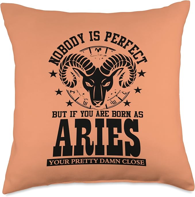 Zodiac Sign Aries Astrology Horoscope Birthday Party Throw Pillow