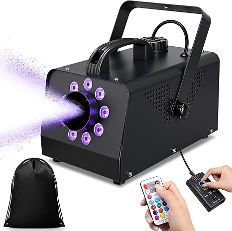 Snow Machine with 9 Lights for Outdoors Indoors Fake Snow Maker for Stage Christmas Parade Party(Black,900w)