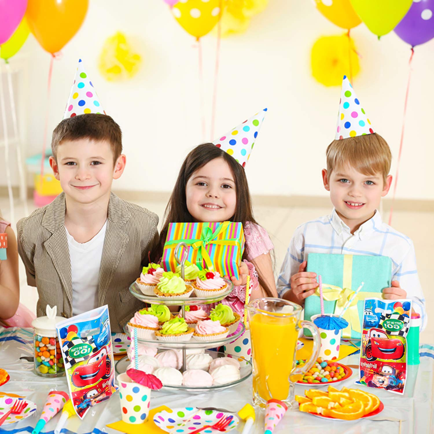 Buy Laffact Race Car Goodies Candy Treat Bags, 50Pcs Race Car Plastic