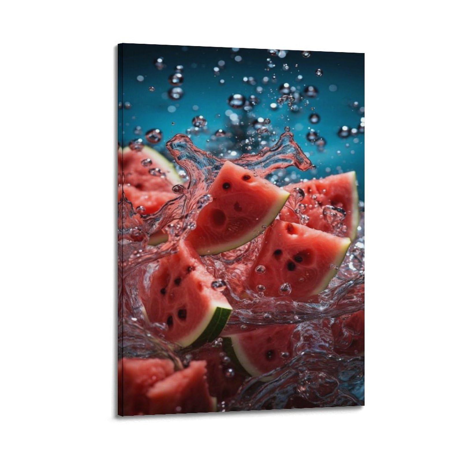 Poster dynamique sur toile avec éclaboussures de pastèque 30x45 - 6