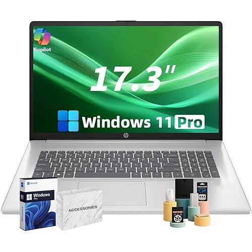 HP 17 Business Laptop - 17.3" HD+ Display, Intel 10-Core i5-1334U CPU, Intel Graphics, 32 GB RAM, 1 TB SSD, Wi-Fi 6, Numeric Pad, Windows 11 Pro PC Computer for Study & Work