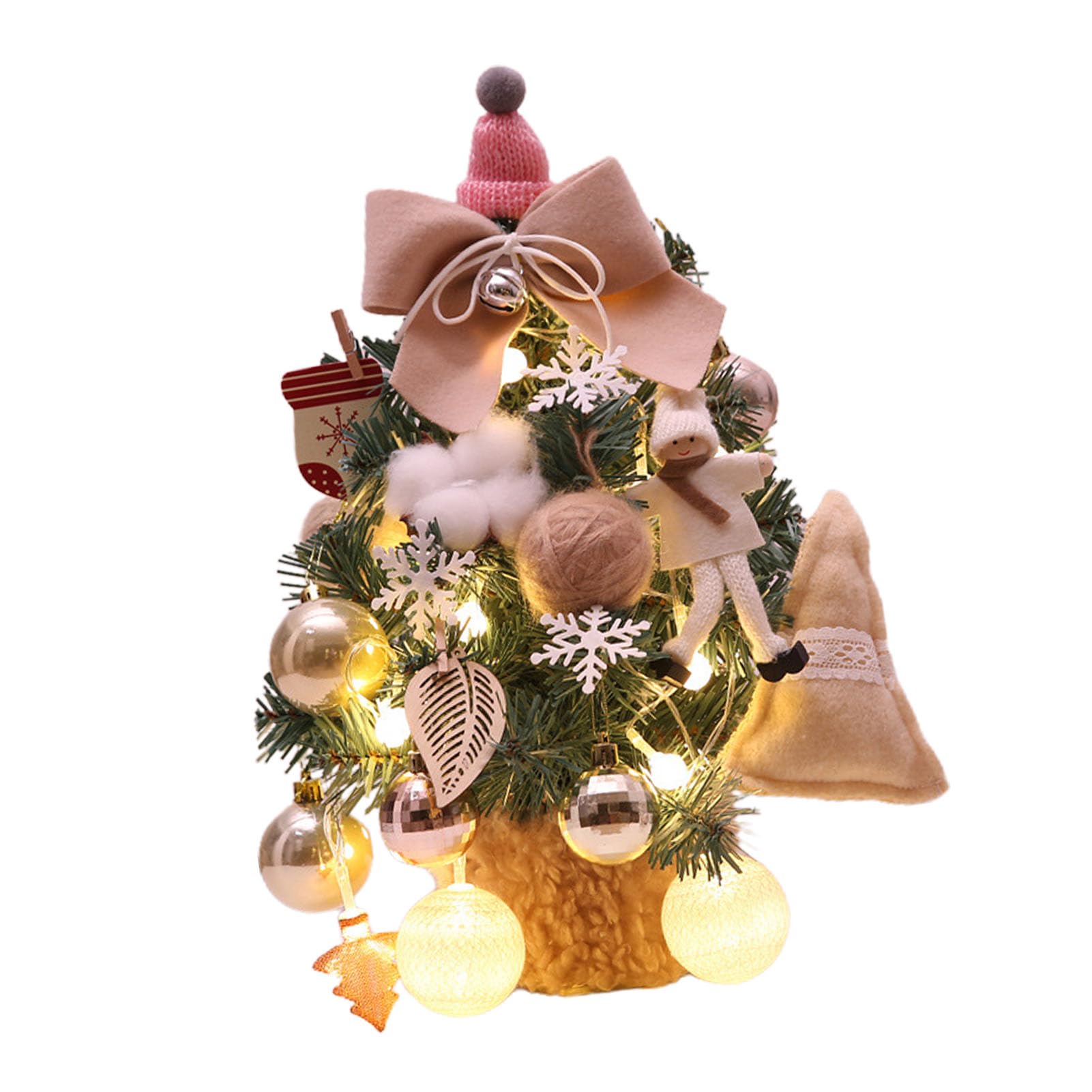 Sapin de Noël pour décoration de bureau festive avec lumières LED
