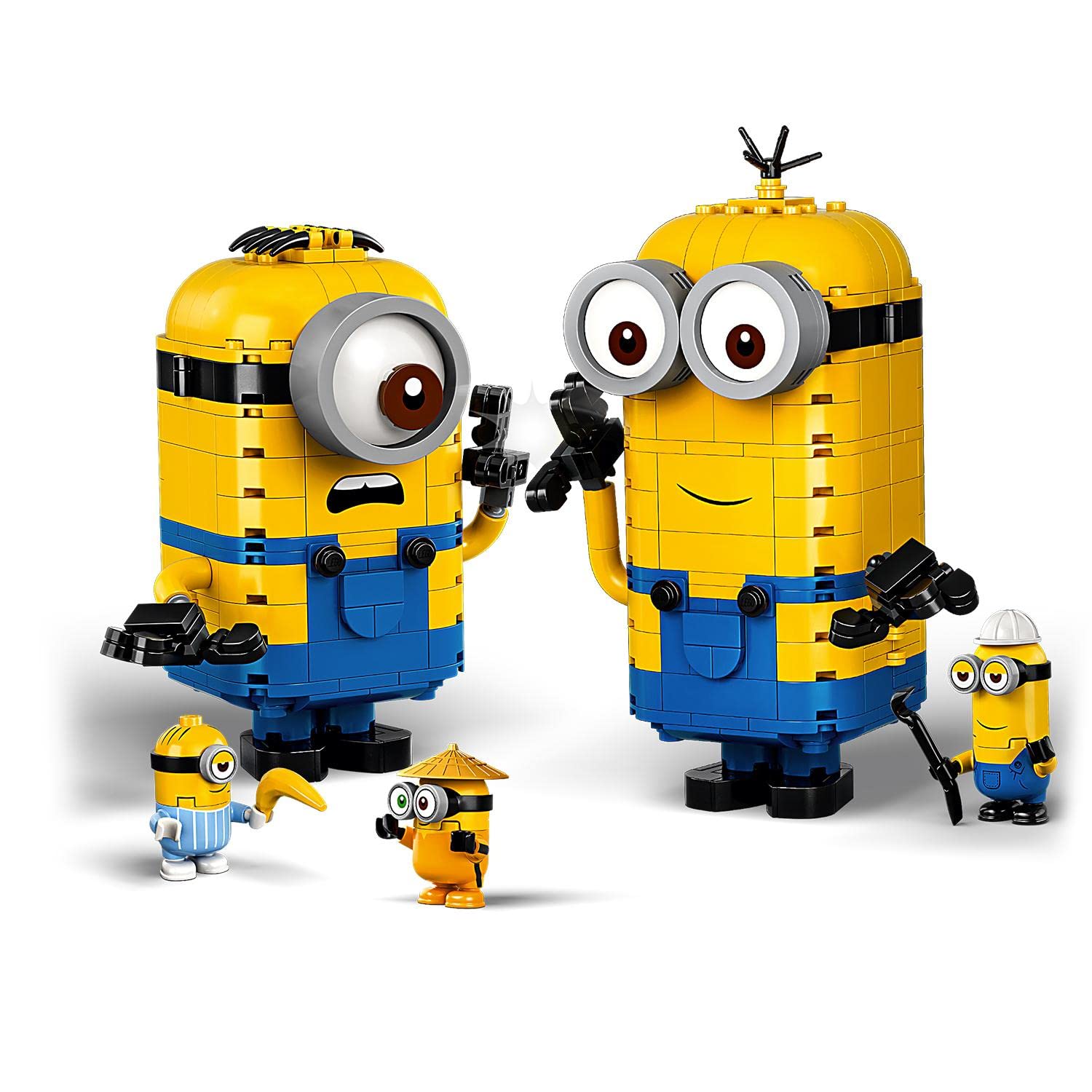 LEGO 75551 Minions Les Maxi-Minions et Leurs Repaires Modèle d'Exposition Comprenant Les Figurines des Minions Stuart, Kevin et Bob