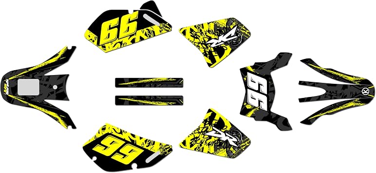 Graphics Kit for Suzuki DR650 All Years Revolt Series Yellow 21 Mil - Pro Edition - Dirt Pit Bike Motorcycle Stickers, Dirtbike Racing Automotive Decal Motocross Accessories no-Plastics