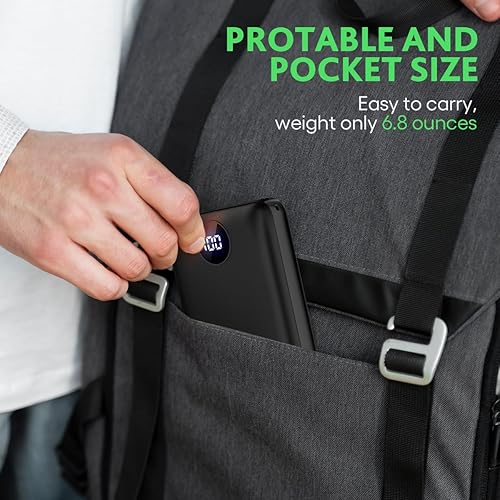 Miniatura 5 de CZXTUZI Paquete de batería de chaleco térmico de 5 V 2A, tamaño del paquete 10000 mAh, cargador portátil con pantalla LCD para abrigo calentado,