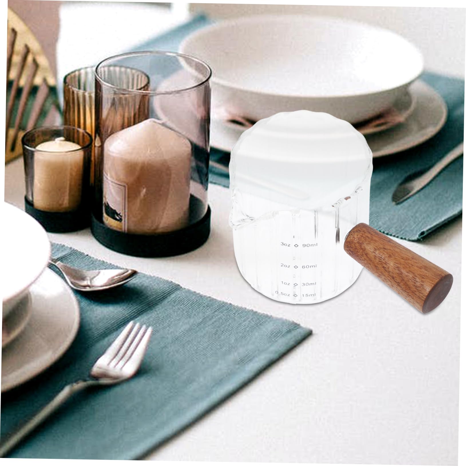 Amosfun 5St kleiner Milchbecher Kaffeetassen Kaffeebecher Glasbecher Milchkännchen Kaffeeglas für den Haushalt Espresso Messbecher konzentrieren Sirup Akazie Holz