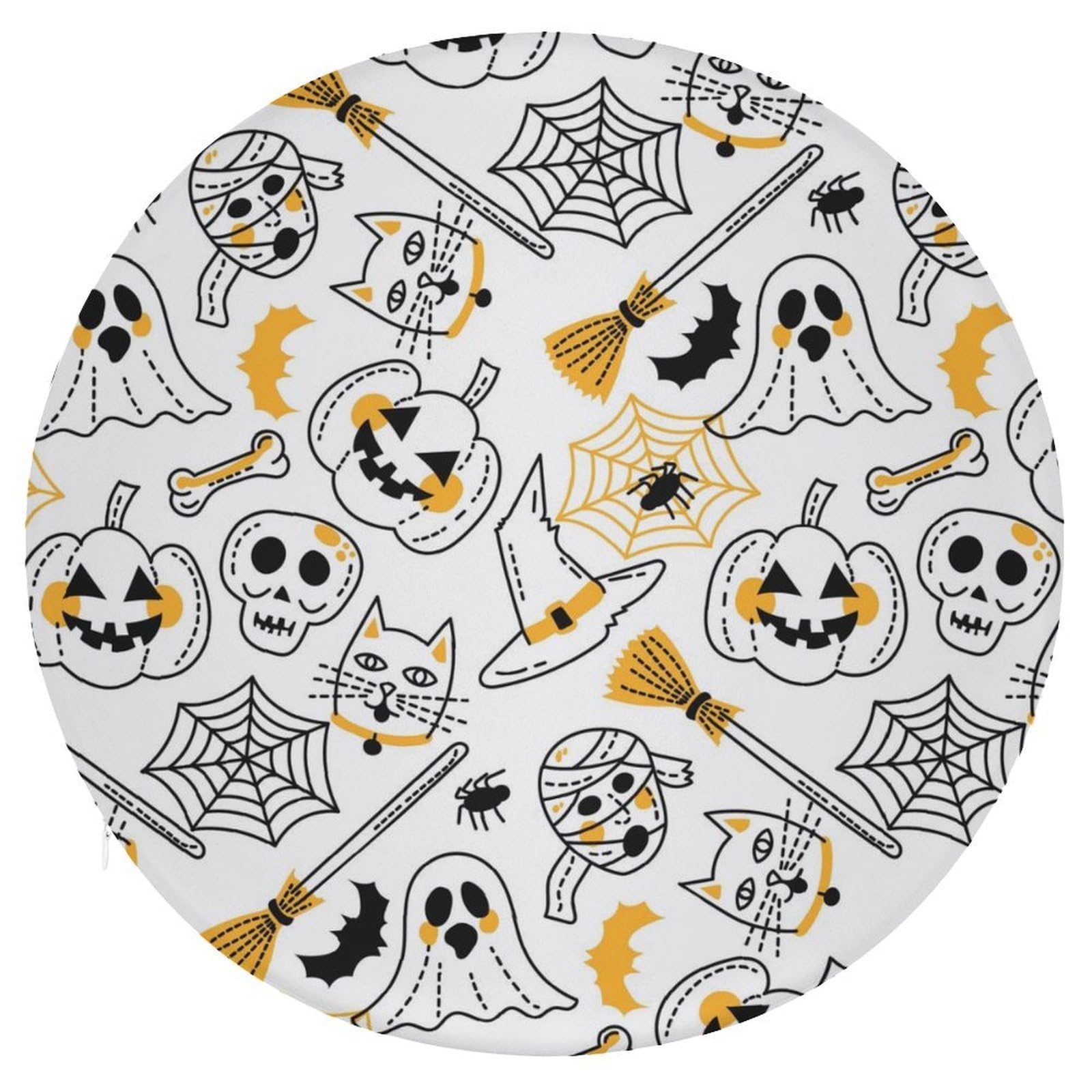 LZQPOEAS Bat Ghost Swivel Seat Cushion with Supportive Memory Foam Comfort Round Bar Stool Cushion 15.3" Diameter Rotating Seat Cushions Fashion Chair Pad for Car Office Home