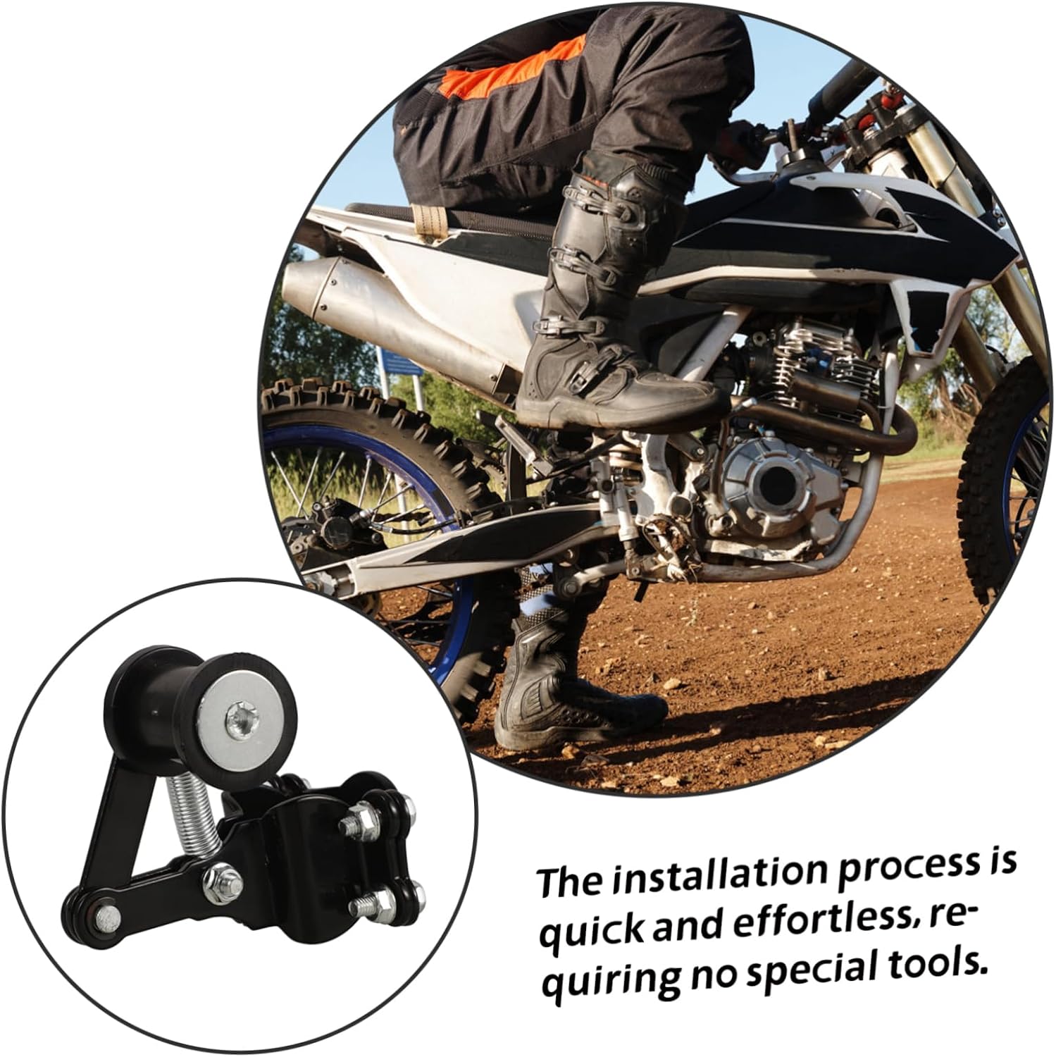 Motorcycle Chain Adjuster Tensioner with Roller Guide for Off-road
