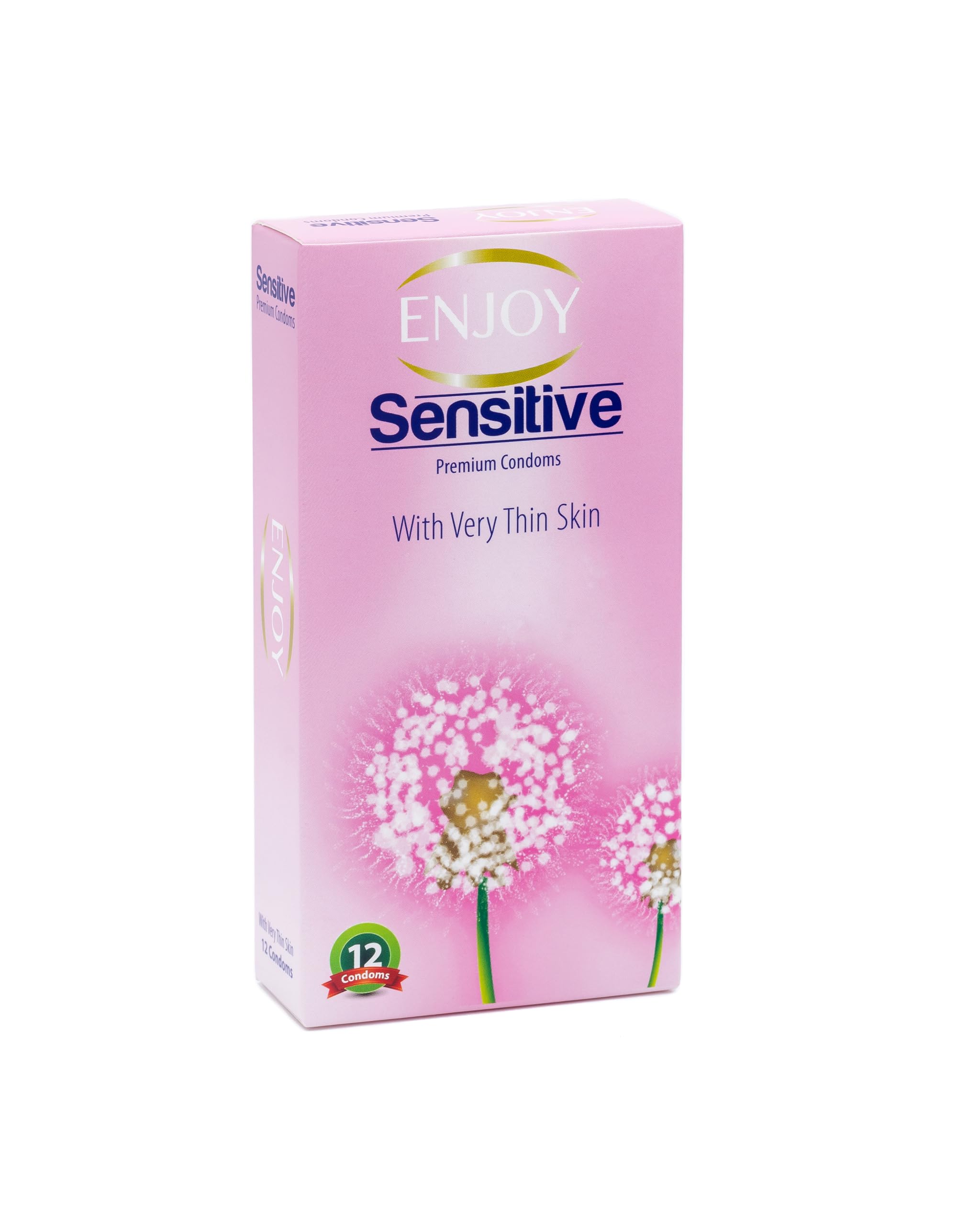Enjoy Sensitive 12 Condoms – Ultra-Thin Non-Latex Material for a Natural Feel – Comfortable Design for Enhanced Intimacy and Superior Protection