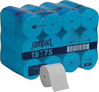 Georgia-Pacific Compact Coreless 2-Ply Recycled Toilet Paper by GP PRO (Georgia-Pacific), 19375, 1,000 Sheets Per Roll, 36 Rolls Per Case