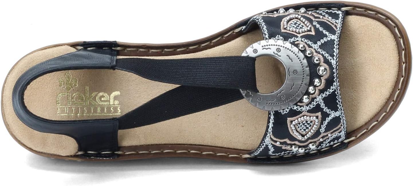 Rieker Women's 608B9 Regina B9 5.5-6 Black