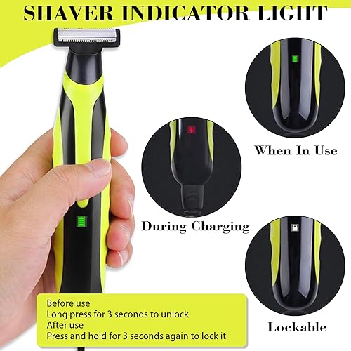 Miniatura 2 de INVODA Afeitadora eléctrica y recortadora de barba para hombre, afeitadora recargable en húmedo y seco con 3 protectores de precisión, protector de