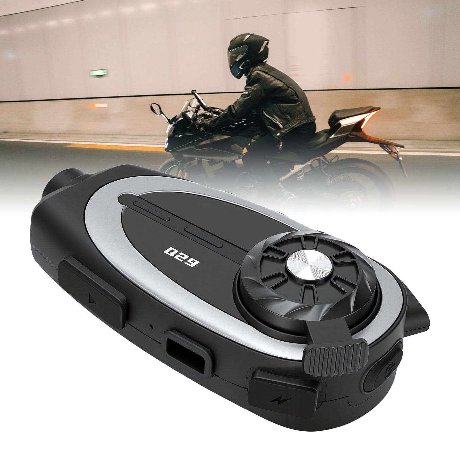 Auricolare Bluetooth per Casco Moto con Fotocamera, Registrazione 1080P, Altoparlante HiFi da 40 Mm, Impermeabile IPX6, Bluetooth 5.4, Riduzione del Rumore