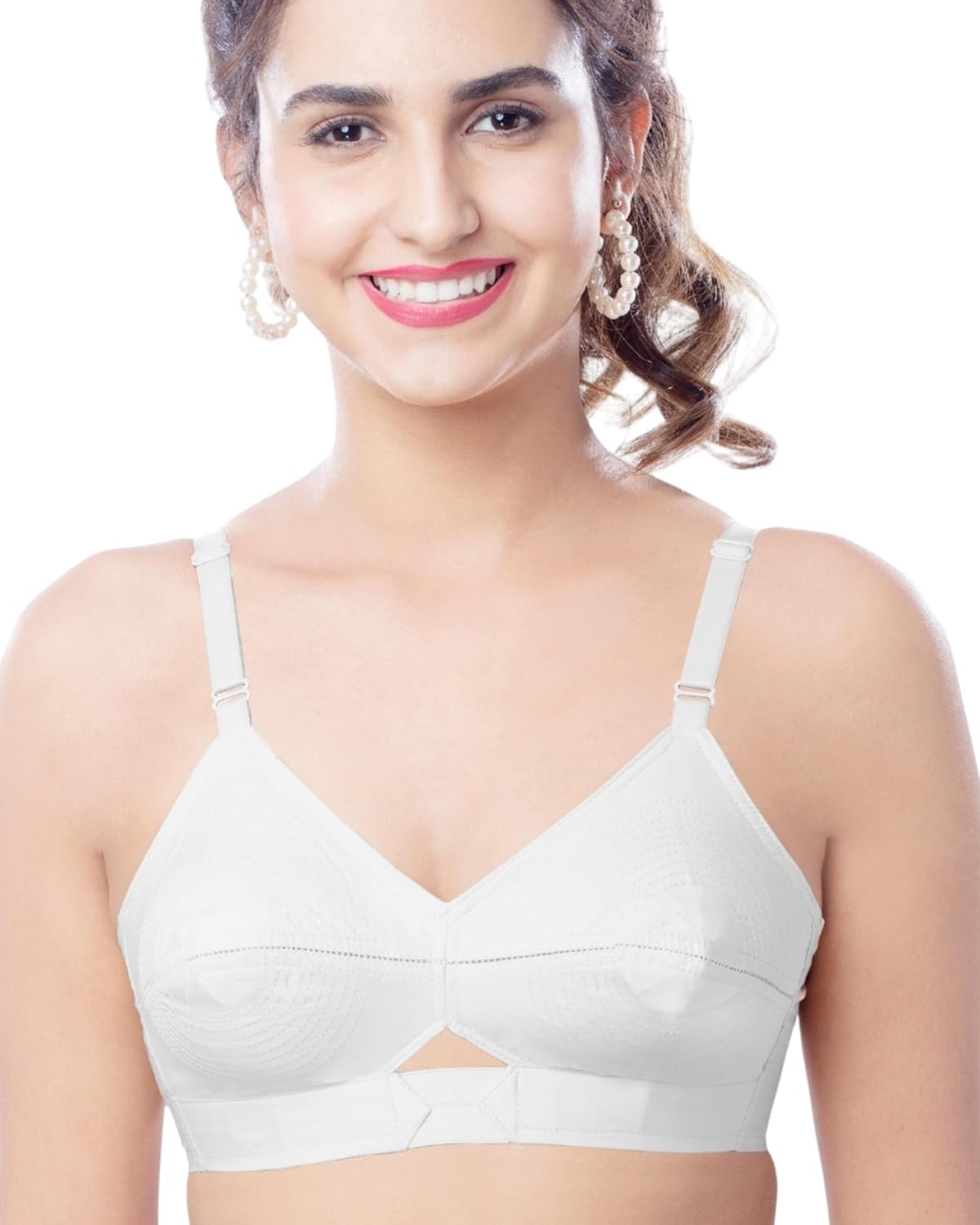 Brida Kavya Extra Soft Cotton Round Stitch Bra for Women | Full Coverage | Non-padded | Wireless | Double Layer Heavy Bust | combo | colors may vary Brida Kavya Extra Soft Cotton Round Stitch Bra for Women | Full Coverage | Non-padded | Wireless | Double Layer Heavy Bust | combo | colors may vary