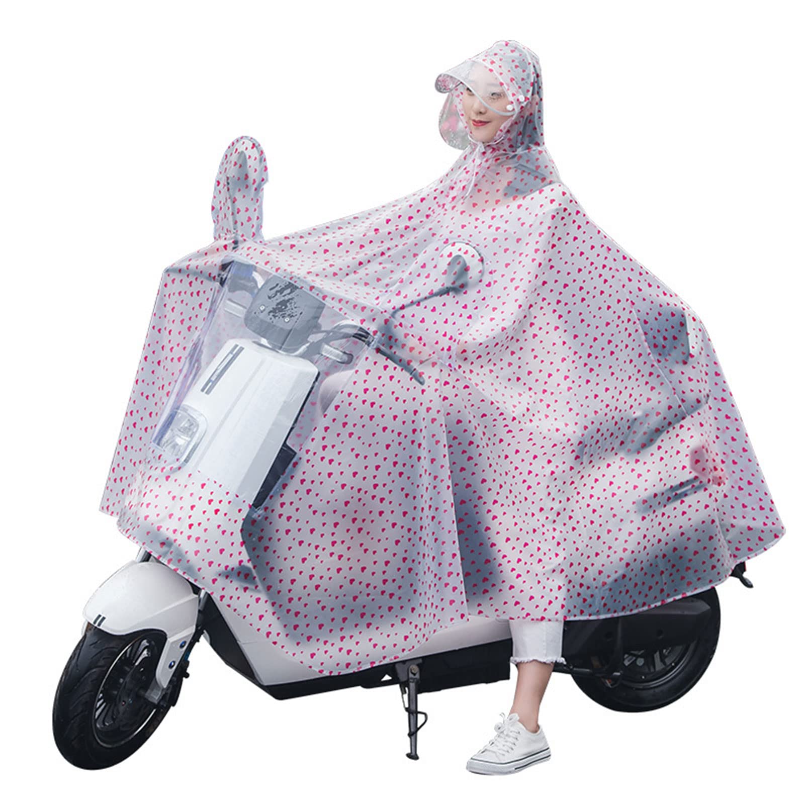 Chubasquero para Ciclismo, Impermeable para Bicicleta eléctrica, Capas de Chaqueta de PVC Transparente Reutilizable, Funda para Scooter móvil para Moto de Ciclismo para Adultos con Pantalla de l