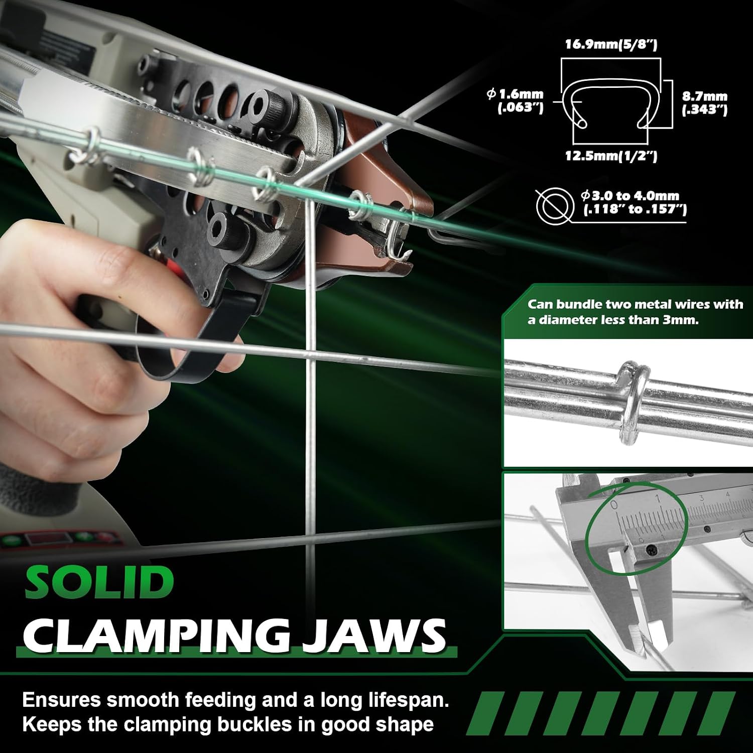 Woodpecker EC760T Electric 16 Gauge Hog Ring Gun, 1/2-Inch (12.5mm) Inner Crown, 5/8-Inch (16.9mm) Outer Crown, 3.0-4.8mm Closure Diameter for Wire Cages, Fencing, Crab Traps and Landscaping