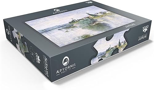 Miniatura 3 de MyPuzzle Claude Monets The Seine at Lavacourt 1880 - Rompecabezas prémium de 1000 piezas para adultos