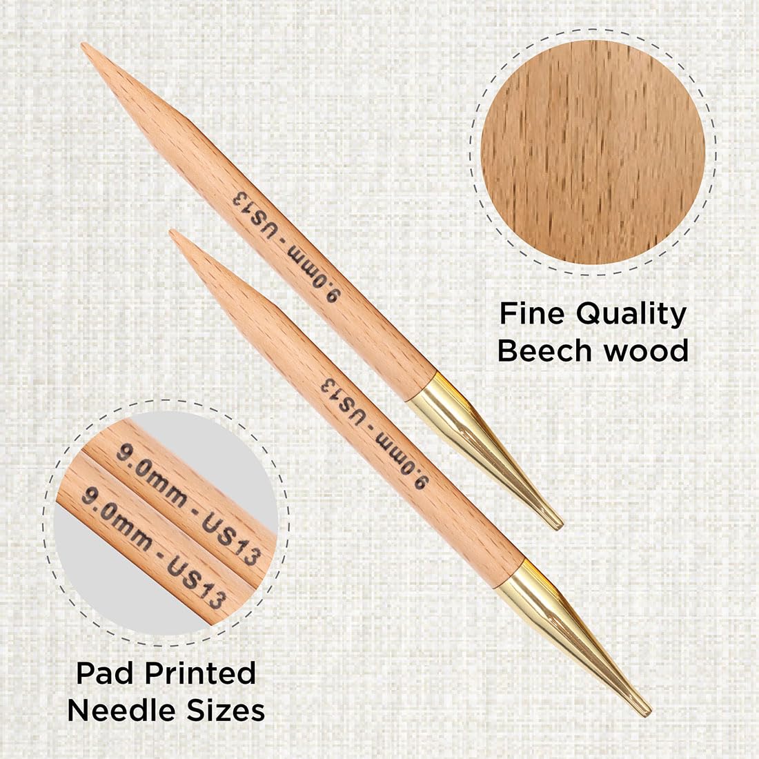 KnitPro Basix Beech Interchangeable Circular Needles 5