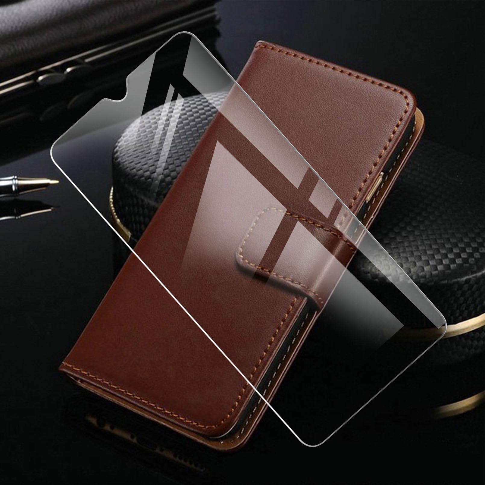 Leder Wallet Case Für Oukitel WP55 5G – Magnetische Flip Hülle Mit Kartenfach & Standfunktion | Aus PU-Leder In Hellbraun