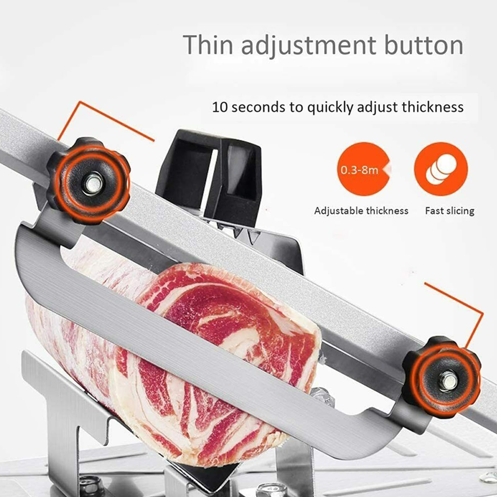 Taglierina manuale per carne congelata casalinga in acciaio inossidabile Affettatrice manuale per carne con manico per pentola calda con pancetta e formaggio