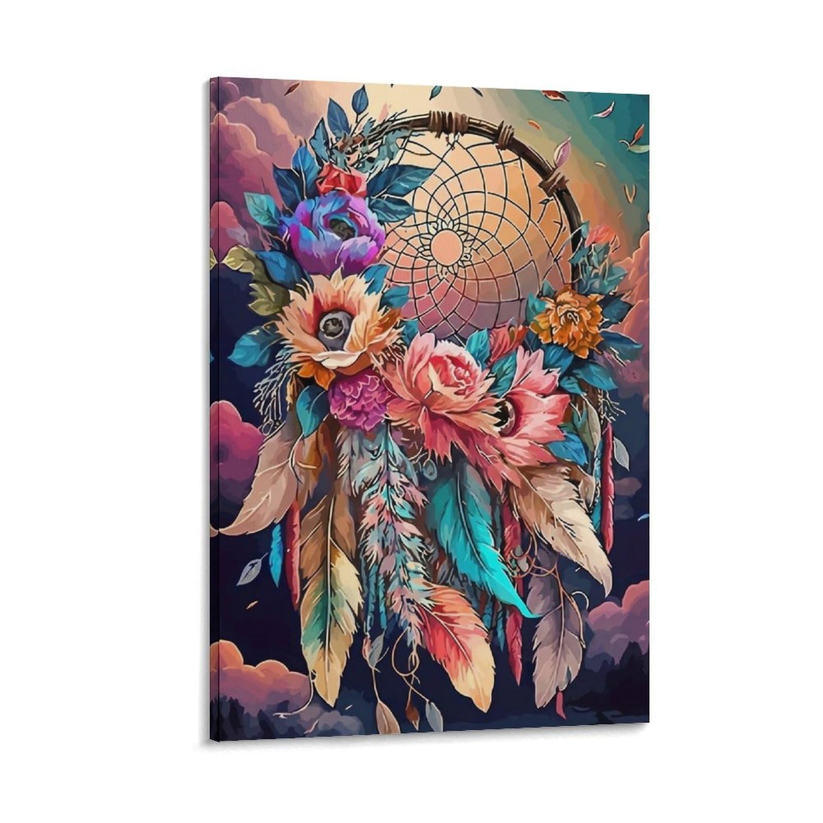 DHBANEIOK Dreamcatcher Art Design Wall Decor Poster Canvas Prints Picture Modern Wall Art Picture Wall Hanging for Bedroom Living Room Decor 24x36inch(60x90cm)