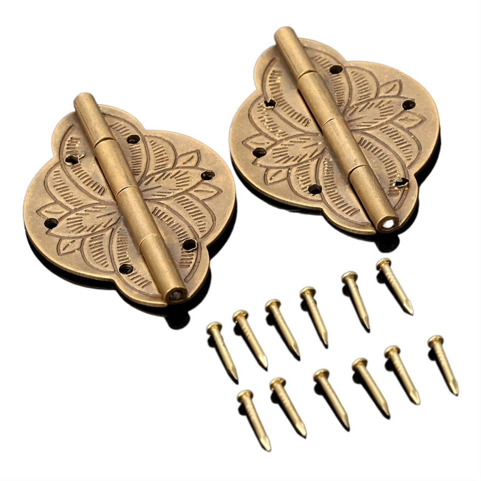 Charnières en laiton lot de 2 pour boîte à bijoux et quincaillerie décorative de placard