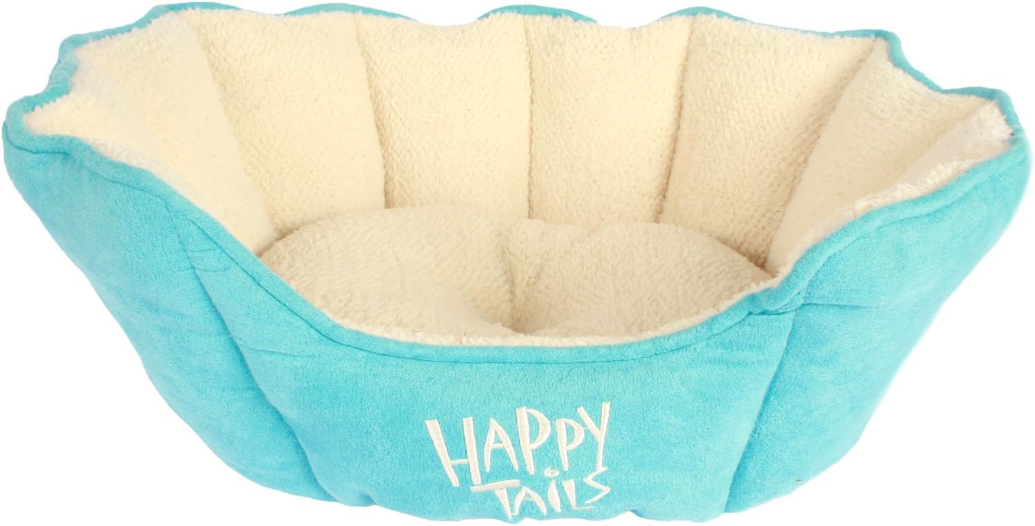 Happy Tails Designer Tea Cup Cuddler Bed, 16-Inch by 20-Inch, Sky Blue