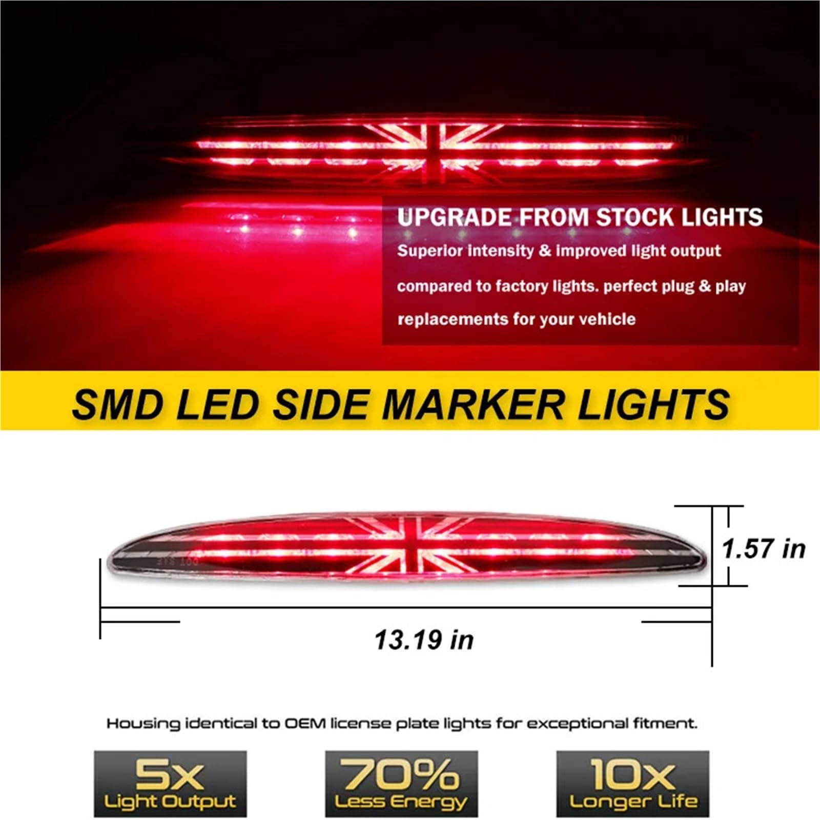 Luz de freno LED Luz de freno adicional Para Cooper R50 R53 2001-2006 Tercera luz freno trasera alto nivel(B)