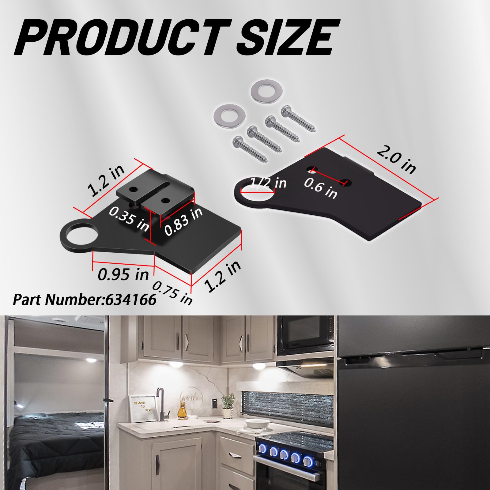 XTPTFABS 634166 Kühlschranktürscharnier-Reparatursatz, kompatibel mit Norcold-Serien der N6X, N8X, N1095 Serie Kühlschränke (634166 Kit ist nicht für Türen der Polar-Serie geeignet)