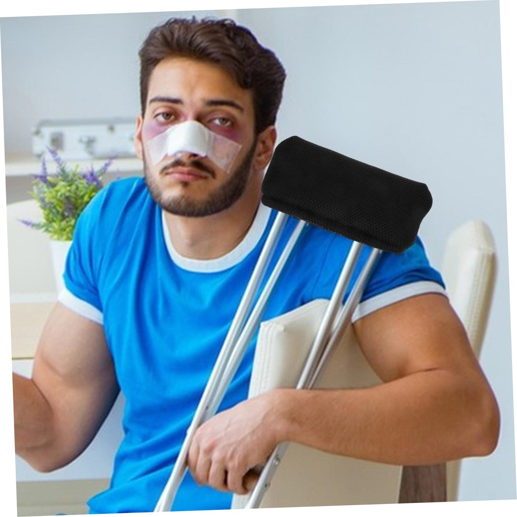 Anneome 2Piezas Almohadillas para Muletas Transpirables y Cómodas Fundas Esponja para Axilas de Unidades Accesorios Ortopédicos para Pacientes