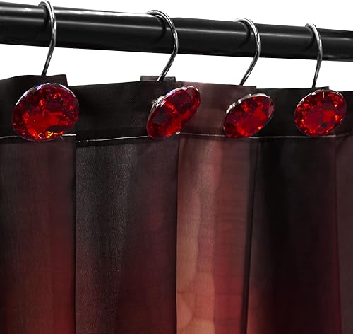 Miniatura 4 de Gibelle Juego de 12 ganchos para cortina de ducha con forma de diamante, cortina de baño de 72 pulgadas de ancho x 72 pulgadas de largo