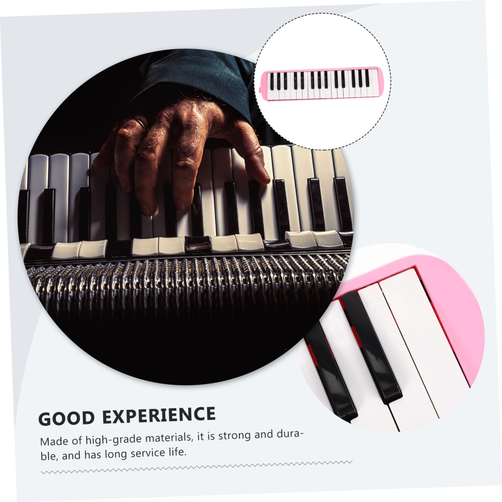 Melodica 32 Tasti per Principianti, Bambini e Adulti Rosa | Armonica a Bocca Bocchini Lunghi e Corti, Abs Plastico e Nylon, per Bambini a Natale e Compleanno