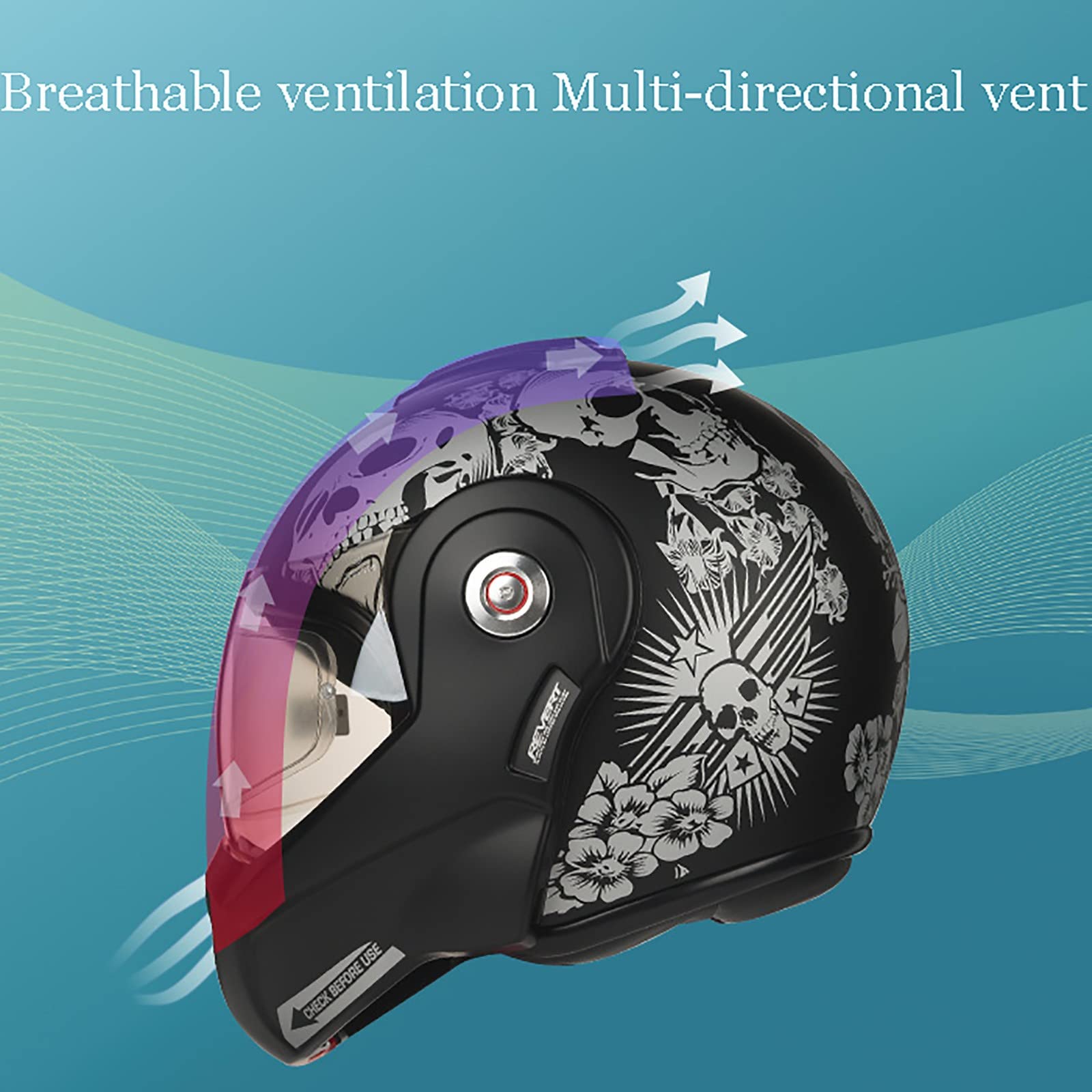 Casque Moto Bluetooth Letetexi - Homologué DOT/ECE, Double Visière, Modulable (55-65cm)