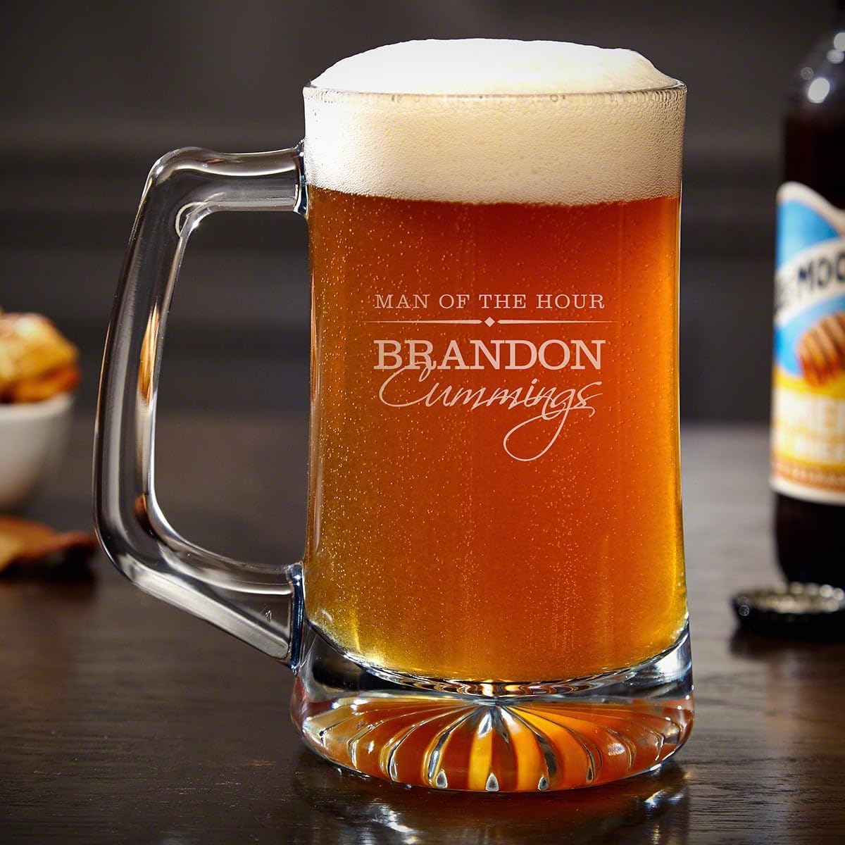 Bosworth Custom Beer Mugs, Set of 4 - Engraved Beer Mugs for Beer Lovers, Perfect for Groomsmen