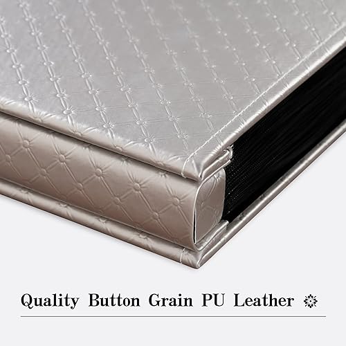 Miniatura 6 de Mublalbum Álbum de fotos pequeño de 4 x 6 pulgadas, 200 fotos, cubierta de cuero, libro de fotos, 200 bolsillos horizontales, álbumes de fotos para