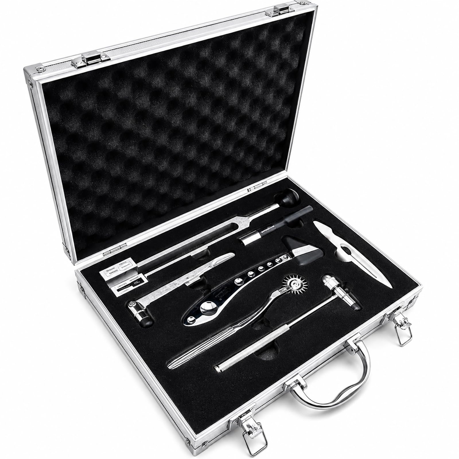 DPN Diagnostic Neurological Examination Kit, 7-teiliges Testset Für Periphere Neuropathie Für Diabetikerfuß-Screening, Nadelstich-, Berührungs-, Temperatur-, Vibrations- Und Reflextests