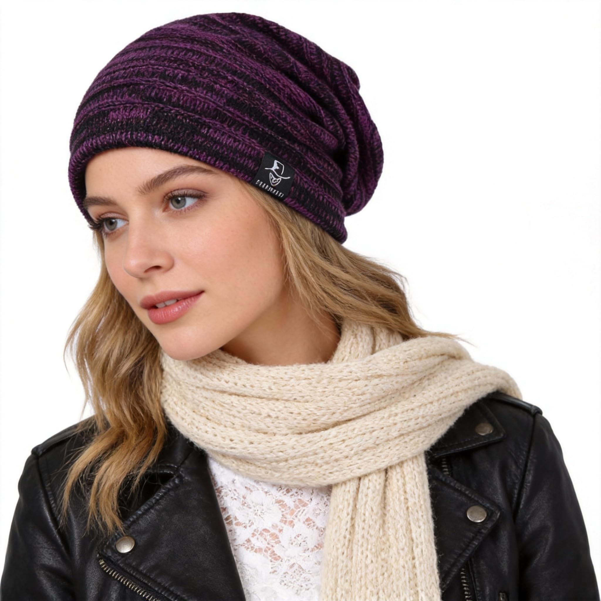 Ruphedy Women Slouchy Beanie Hat Knit Long Baggy Slouch Skull Cap for Winter