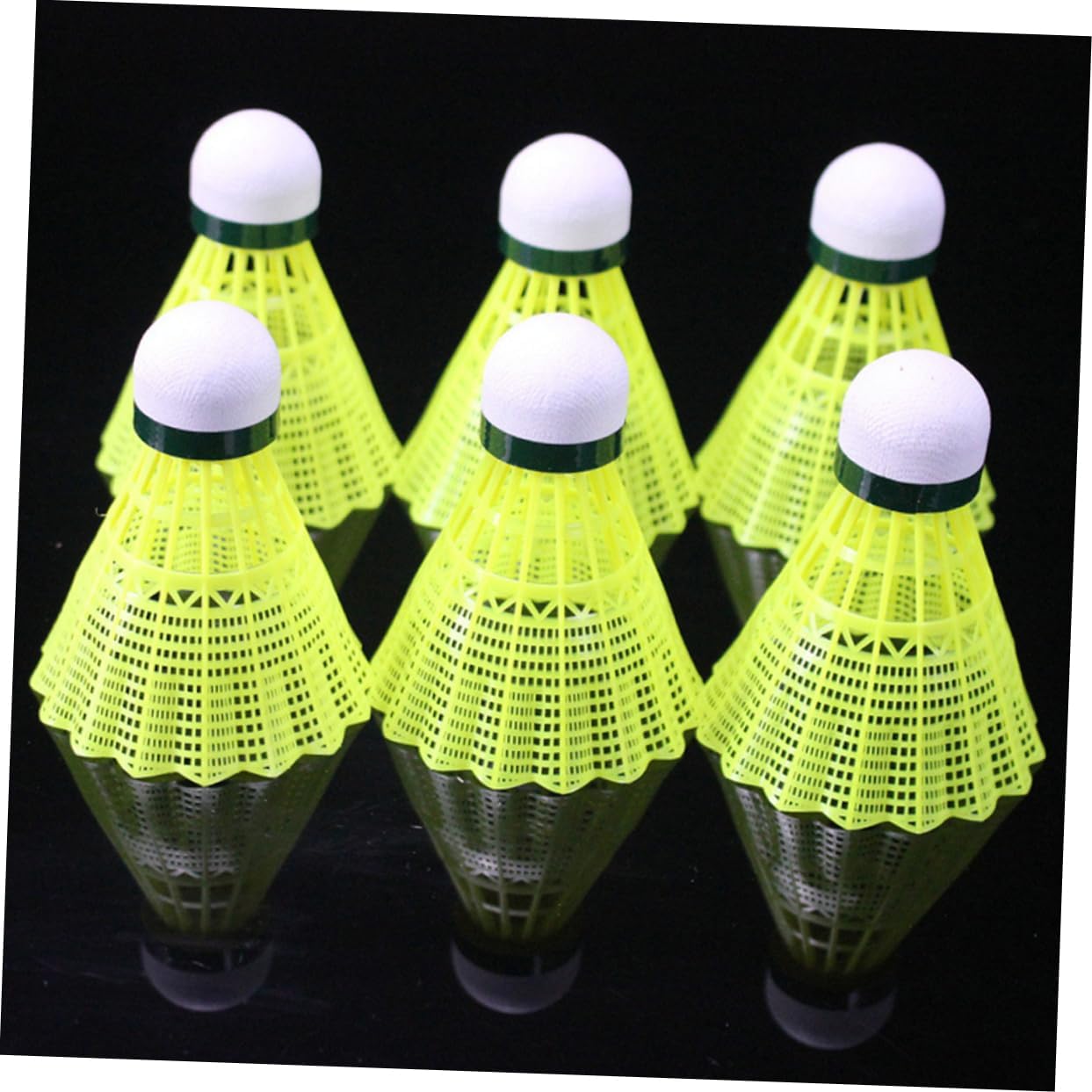 Toyvian 24Pcs Nylon Badminton Shuttlecocks Lightweight Durable Plastic Birdies for Students for Outdoor Training Recreational Play and Fitness Activities High Speed Stability Yellow