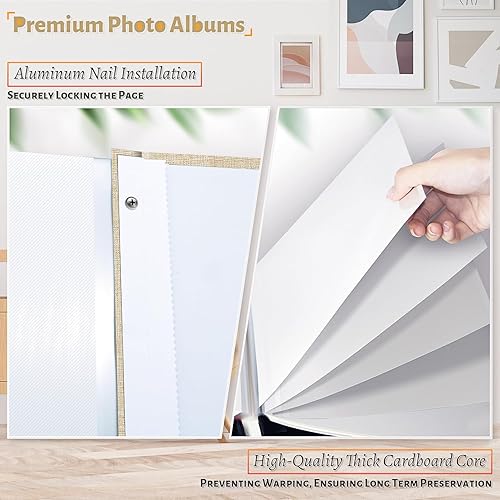 Miniatura 4 de Artfeel Álbum de fotos autoadhesivo, libro de fotos grande para fotos de 4 x 6, 5 x 7, 8 x 10, álbum de bricolaje para bebé, boda, familia, viajes,