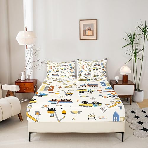 Vista 24 de Erosebridal Sábanas tamaño Queen de animales del zoológico para niños pequeños, sábanas de tren de dibujos animados, lindo juego de sábanas