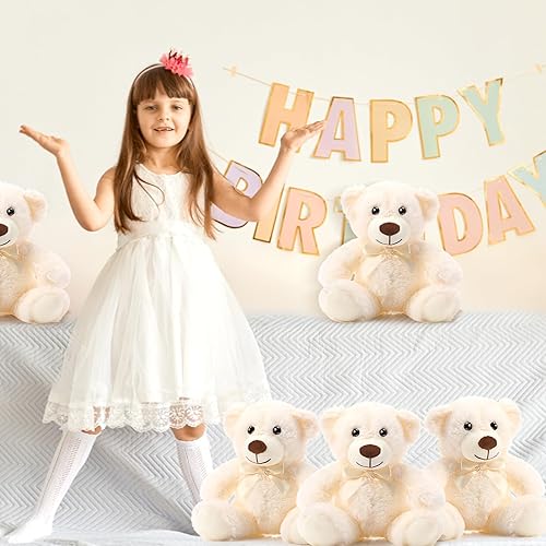 Miniatura 25 de Skylety 10 piezas de osos de peluche a granel, juguetes de peluche de 10 a 14 pulgadas, recuerdos de fiesta de cumpleaños (colores lindos) Lindos