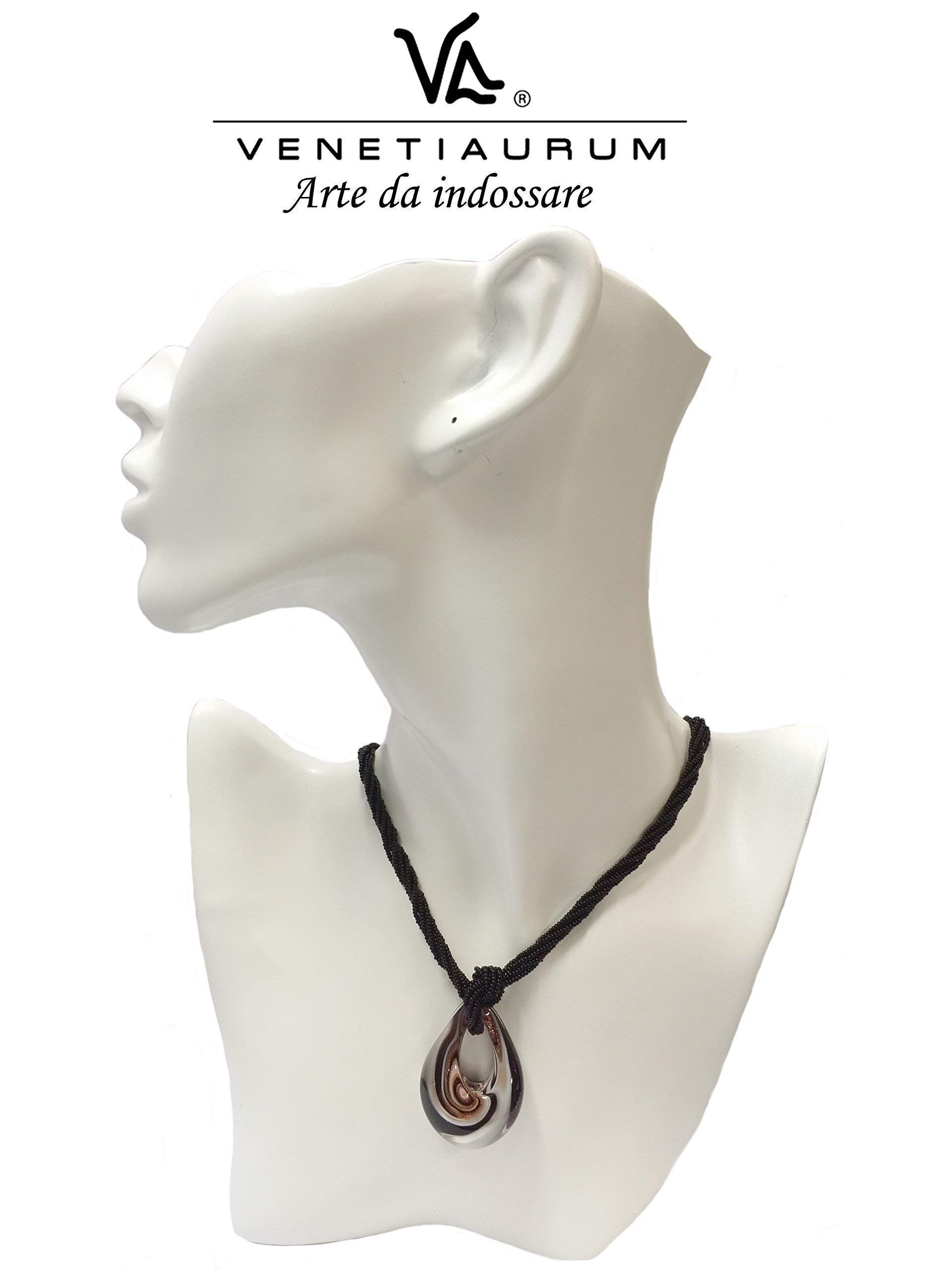 Venetiaurum by Linea Italia- Collana donna in vetro originale di Murano e argento 925 - Gioiello made in Italy certificato