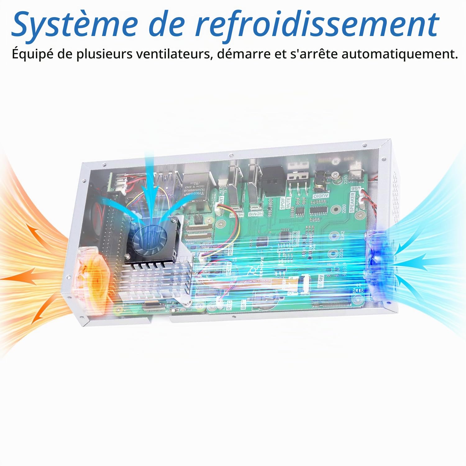 Freenove Computer Case Kit for Raspberry Pi 5 (Not Included), M.2 NVMe SSD Slot 1231 MB/s, 5 MP Camera, 0.96 inch OLED Screen, Built-in Stereo Speakers, 3.5 mm and Optical Audio (S/PDIF)