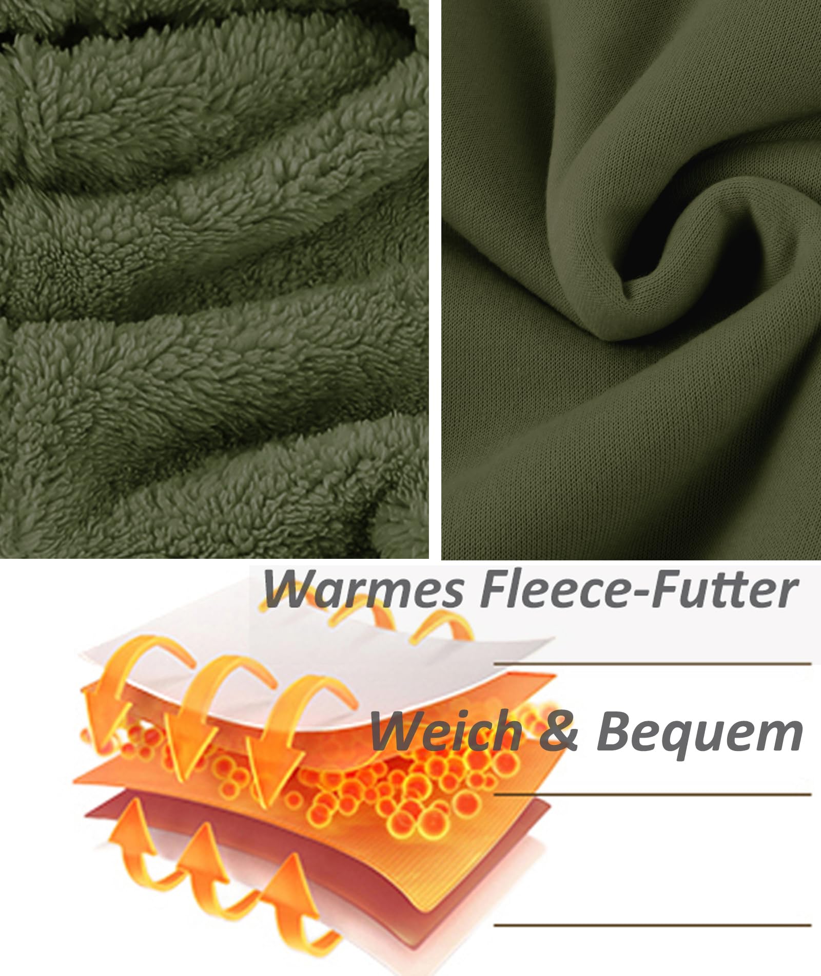 SwissWell Hoodies Herren Gefütterte Sweatjacke mit Kapuze Winter Jacke Reißverschluss Warmer Fleece Kapuzenjacke für Arbeit Wandern