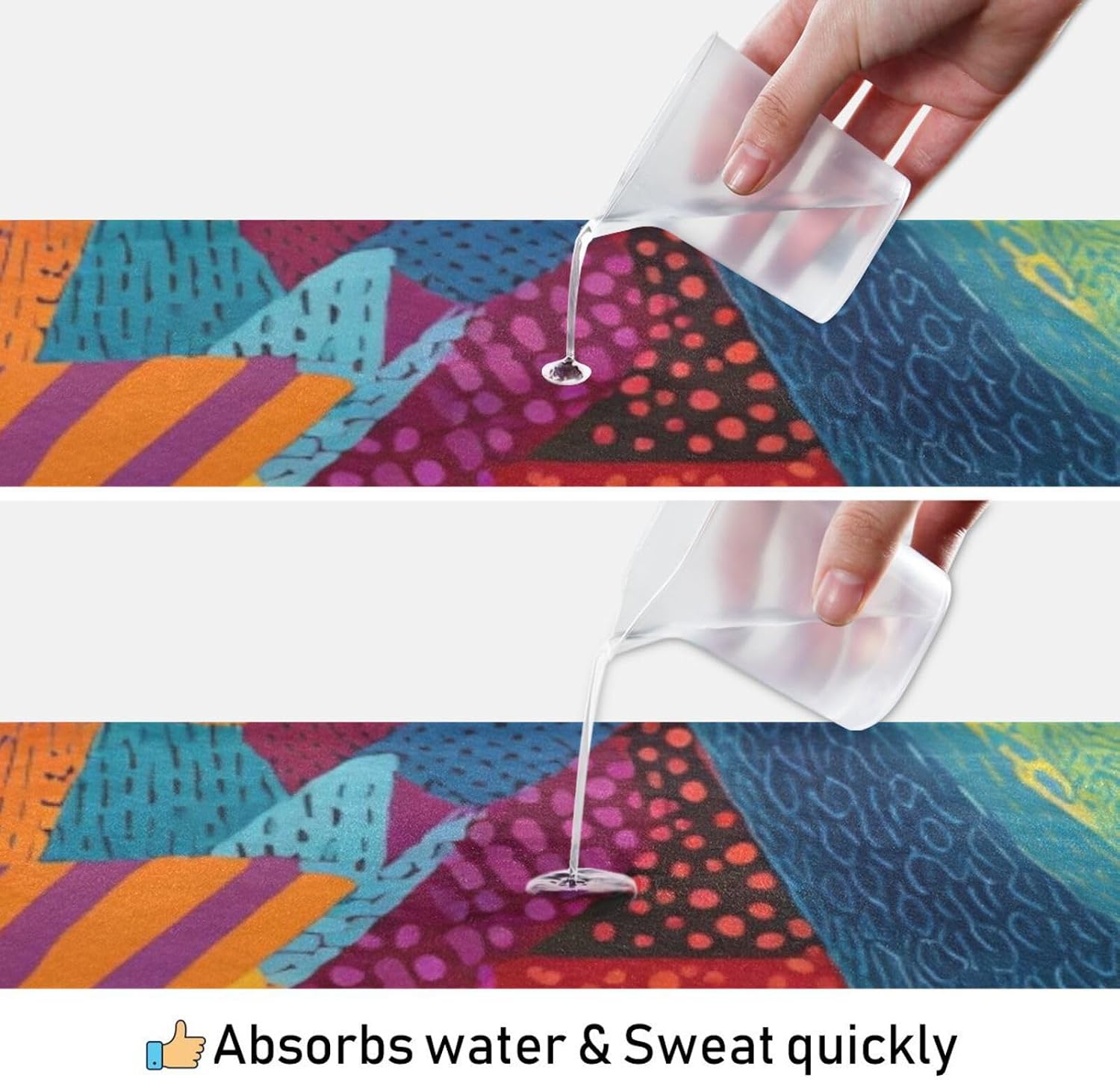 Rhino Abstruct Hot Yoga Towel – Stylish, Non-Slip, Grip Dots, Super Absorbent, 27" x 73" - Yoga Mat Towels for Exercise, Fitness