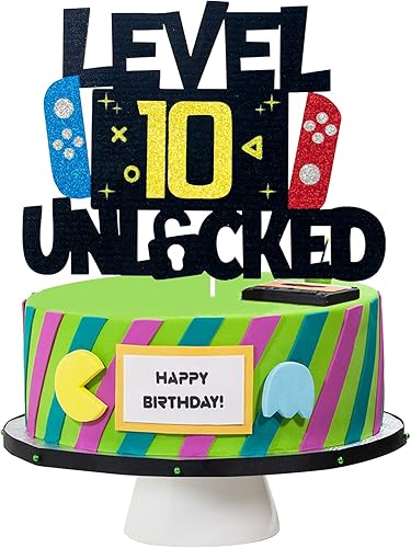 Miniatura 9 de Decoración para pastel de videojuegos desbloqueada de nivel 15  Nivel 15 desbloqueado impresionante 2007 decoración de pastel de cumpleaños para