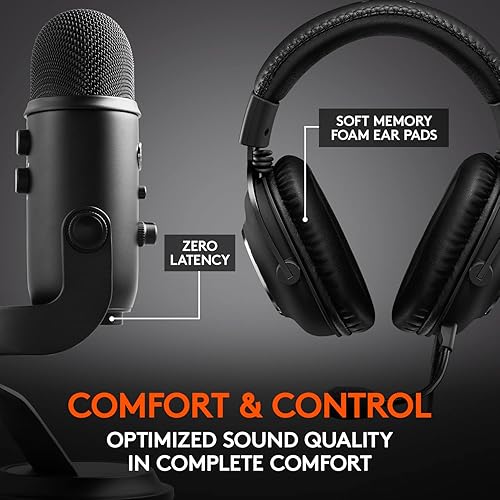 Miniatura 4 de Logitech G PRO X Audífonos para videojuegos (2 generación) con micrófono Blue Yeti USB Mic para grabación y transmisión en PC y Mac