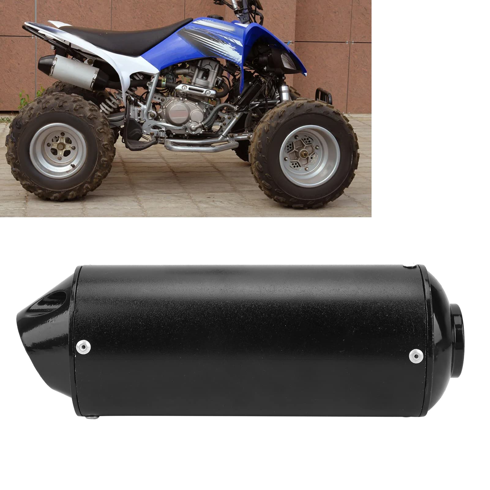 Auspuff Schalldämpfer Metall 32mm/1.3in Auspuff Schalldämpfer Schalldämpfer Schwarz für ATV Pit Bike