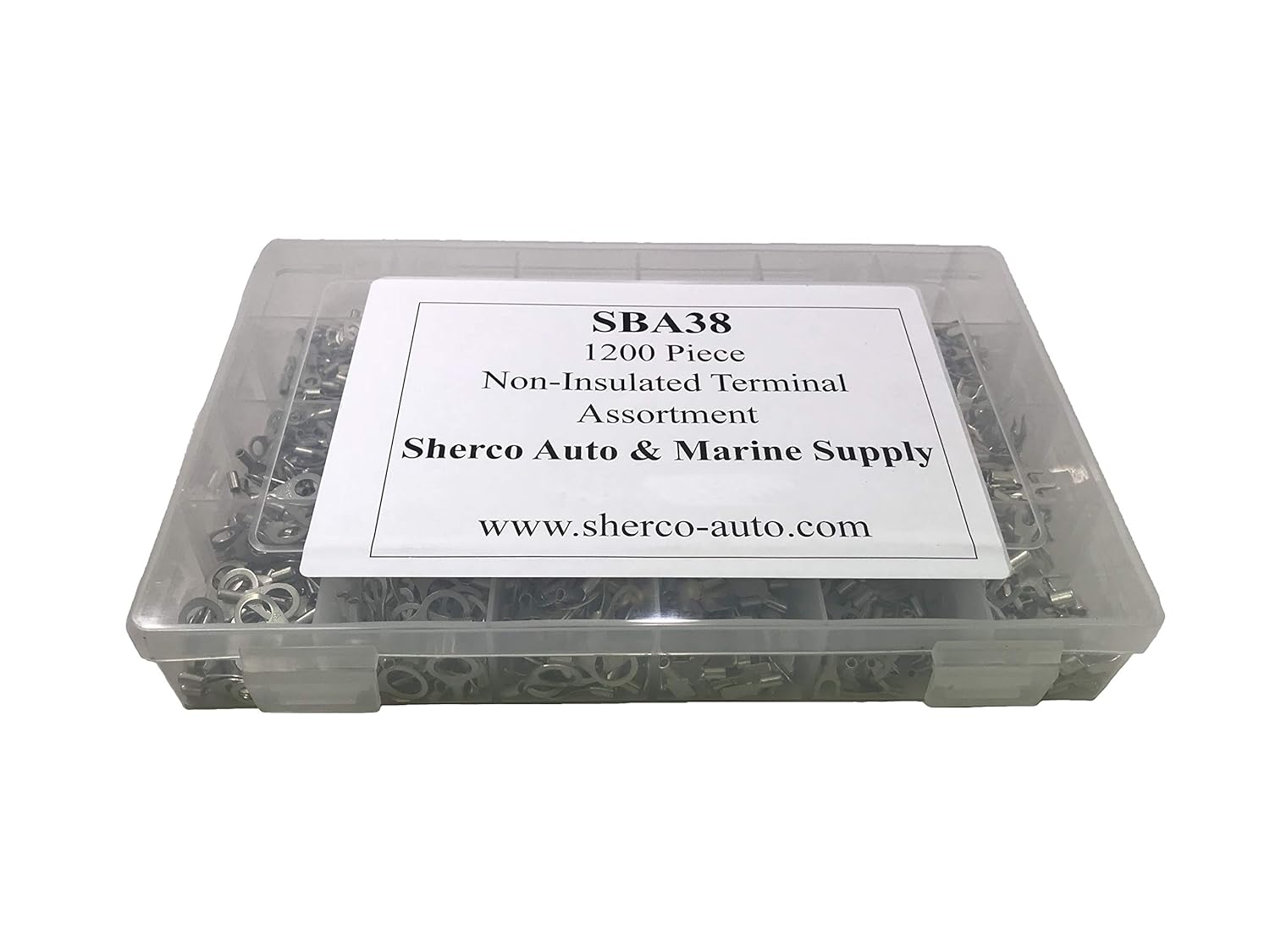 Sherco-Auto 1200 Piece Non-Insulated Wire Terminal Crimp Connector Assortment Kit - Made in USA