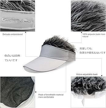 Amazon | [CRESTGOLF] ゴルフ 毛糸 帽子 ヘアバイザー 日除け帽子